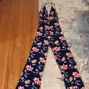 Floral navy jumpsuit